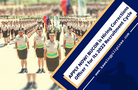 bucor recruitment process|BuCor to hire 1,000 corrections officers in 2022 .